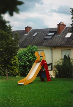 A slide in a park.